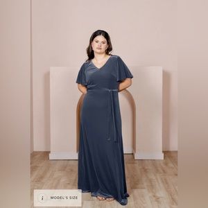 Revelry Reese Velvet Dress : Indie Blue